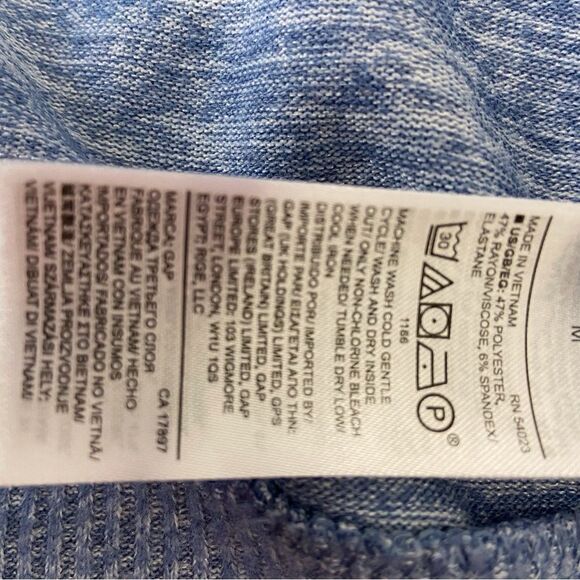 Gap Cornflower Blue Oversized Knit Hoodie Sweater Size M Casual Cozy - Picture 6 of 12